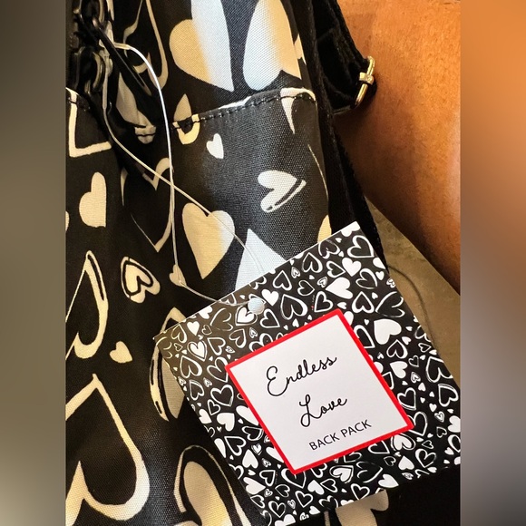 Brighton Stylish Black and White Endless Love Backpack - Picture 4 of 6